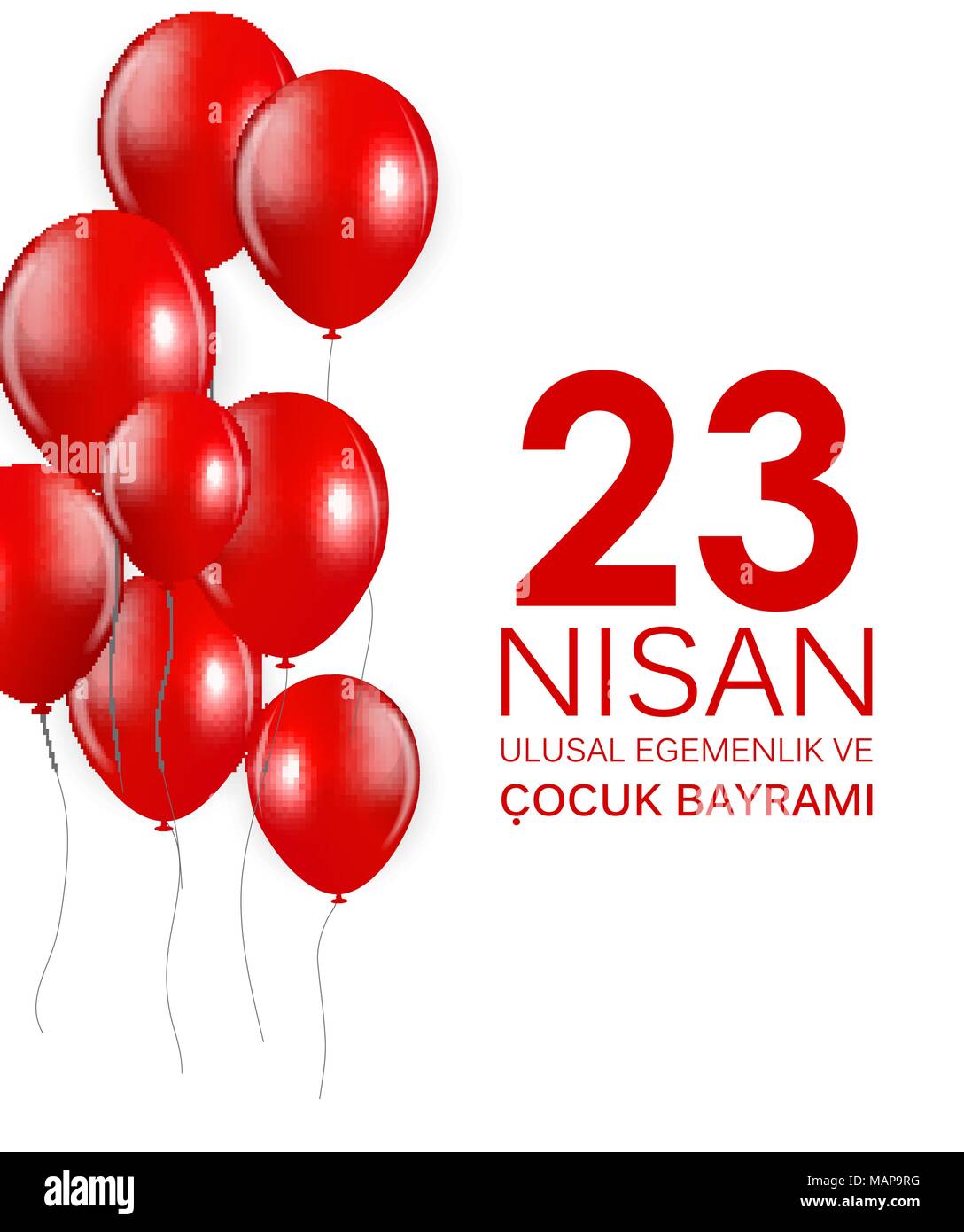 23. Nisan cocuk baryrami. Übersetzung: Türkisch 23. April Tag der Kinder Vector Illustration Stock Vektor