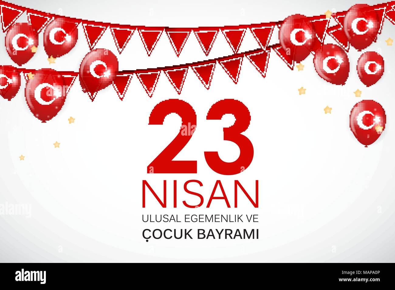23. Nisan cocuk baryrami. Übersetzung: Türkisch 23. April Tag der Kinder Vector Illustration Stock Vektor
