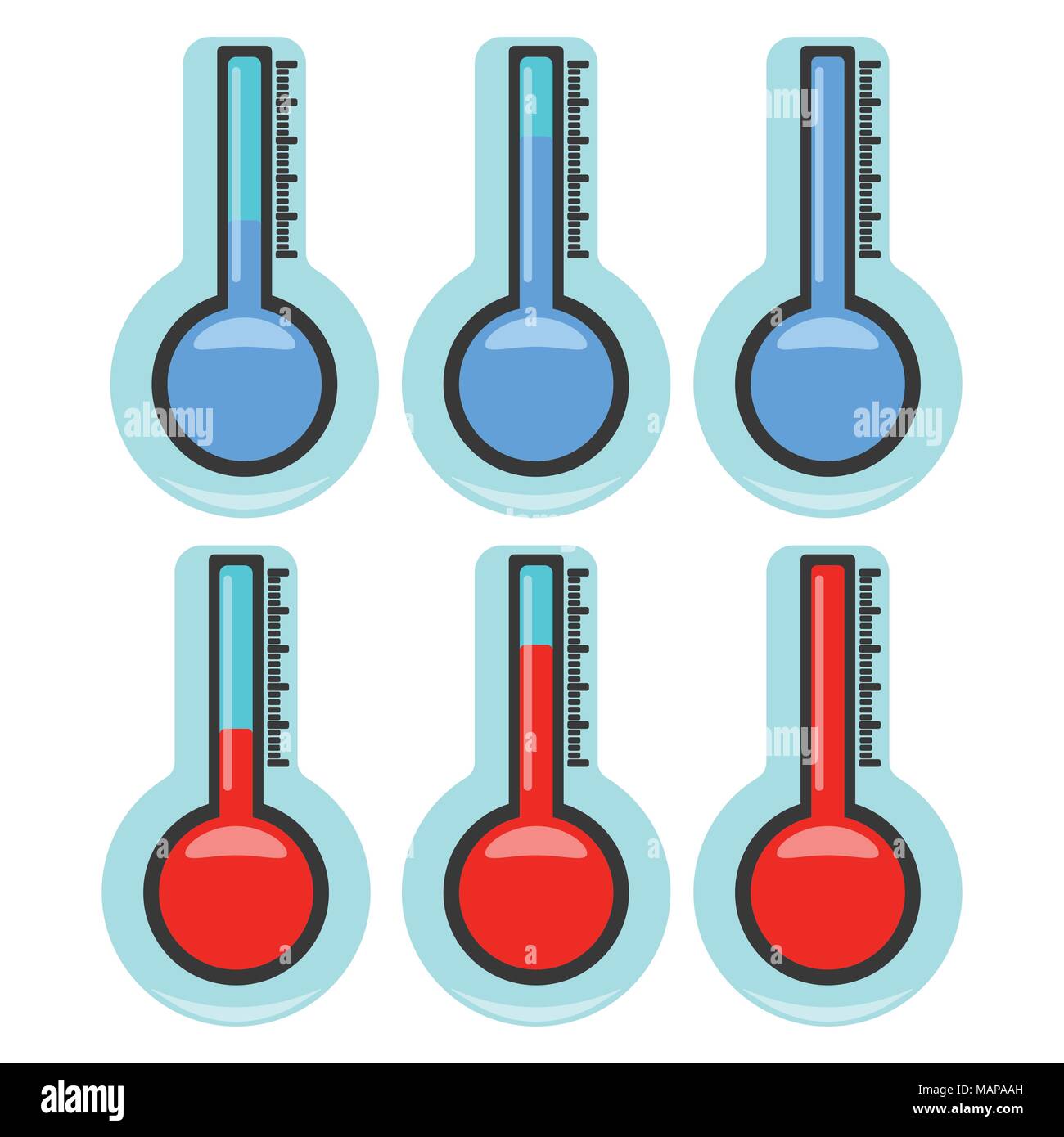 Thermometer Symbol. Wetter label für Web auf weißem Hintergrund. Vector Illustration. Stock Vektor