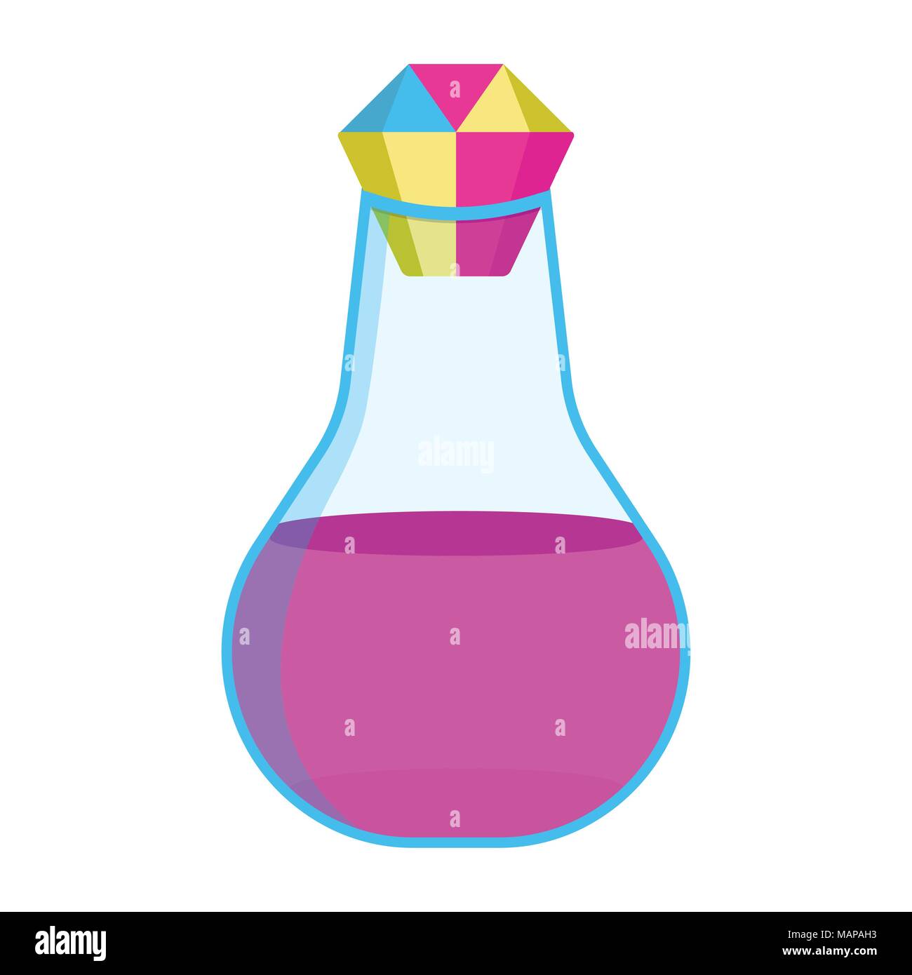 Potion-Symbol. Fantasy Welt des Einhorns. Cartoon Stil. Vector Illustration. Stock Vektor