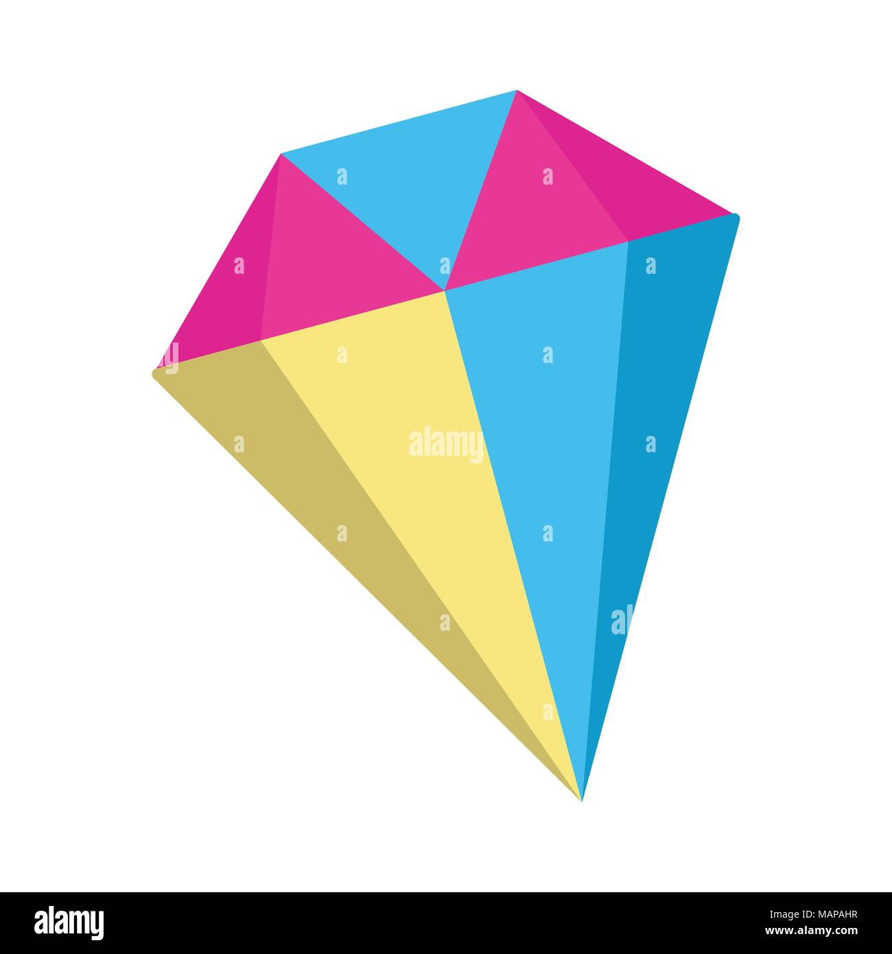 Diamond Symbol. Fantasy Welt des Einhorns. Cartoon Stil. Vector Illustration. Stock Vektor