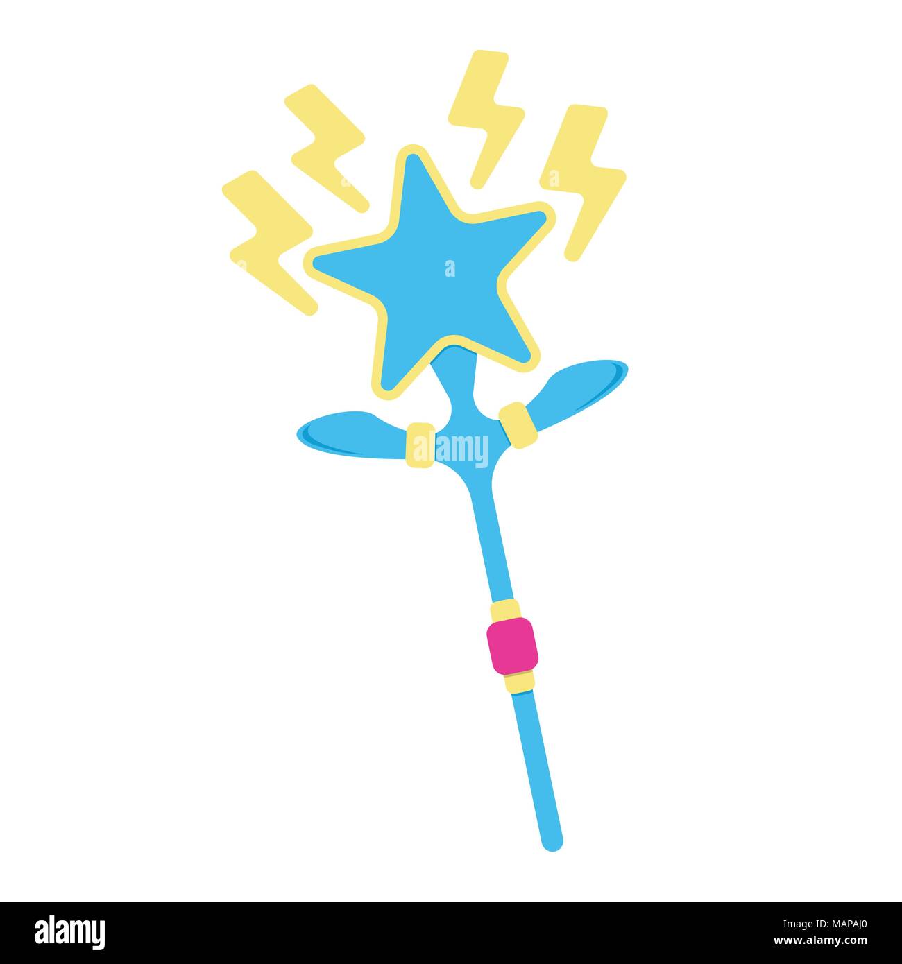 Zauberstab das Symbol. Fantasy Welt des Einhorns. Cartoon Stil. Vector Illustration. Stock Vektor