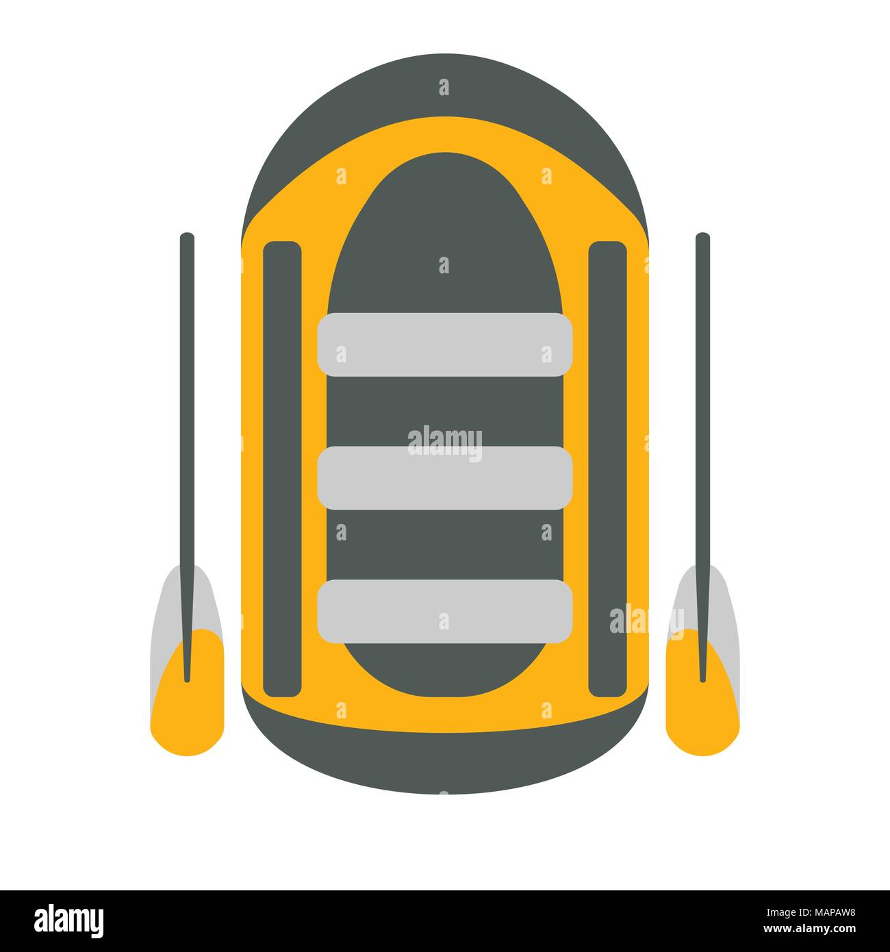 Floß-Symbol. Tourismus. River Boat Trip web Elemente. Vector Illustration. Stock Vektor