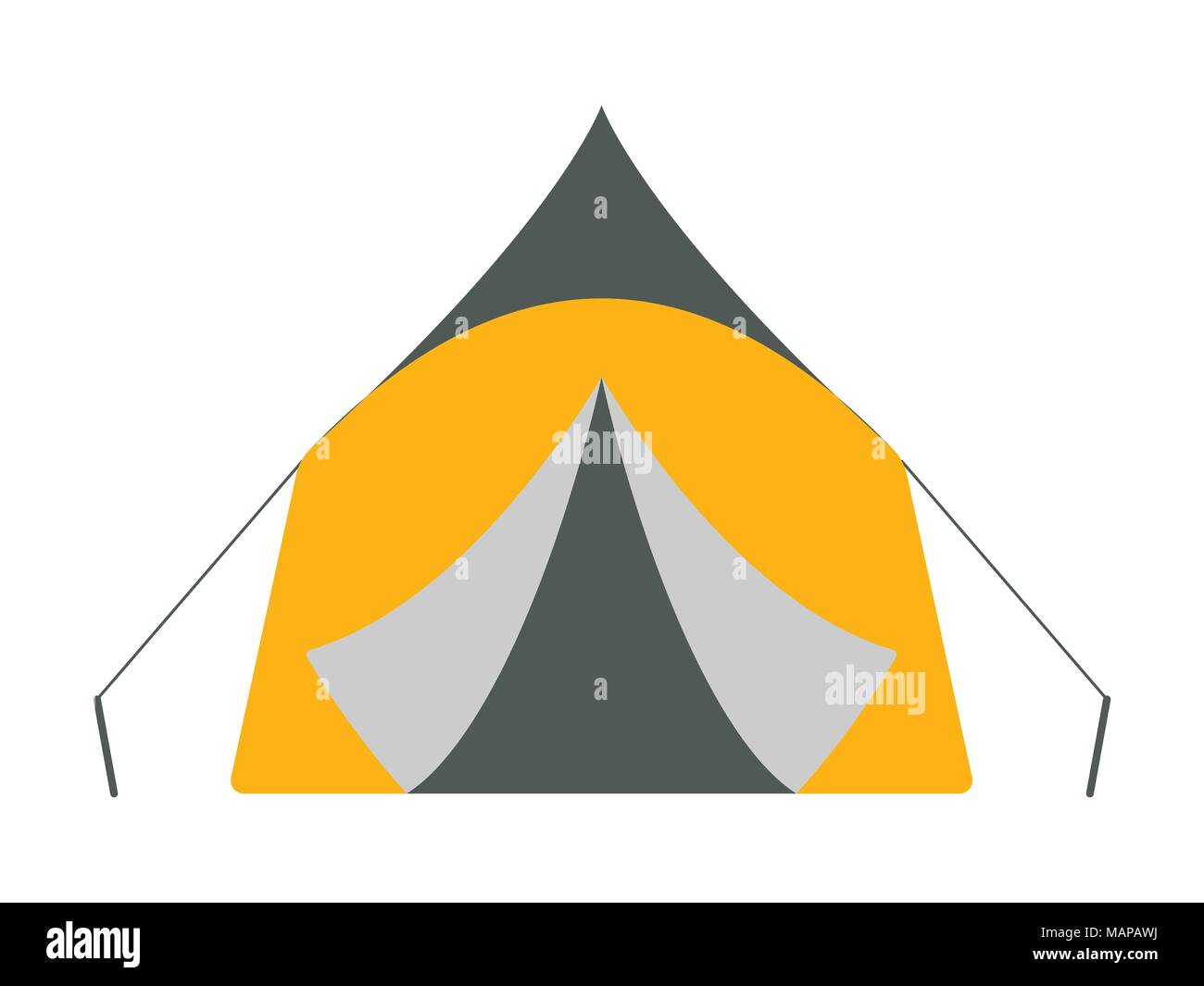 Zelt-Symbol. Tourismus. River Boat Trip web Elemente. Vector Illustration. Stock Vektor