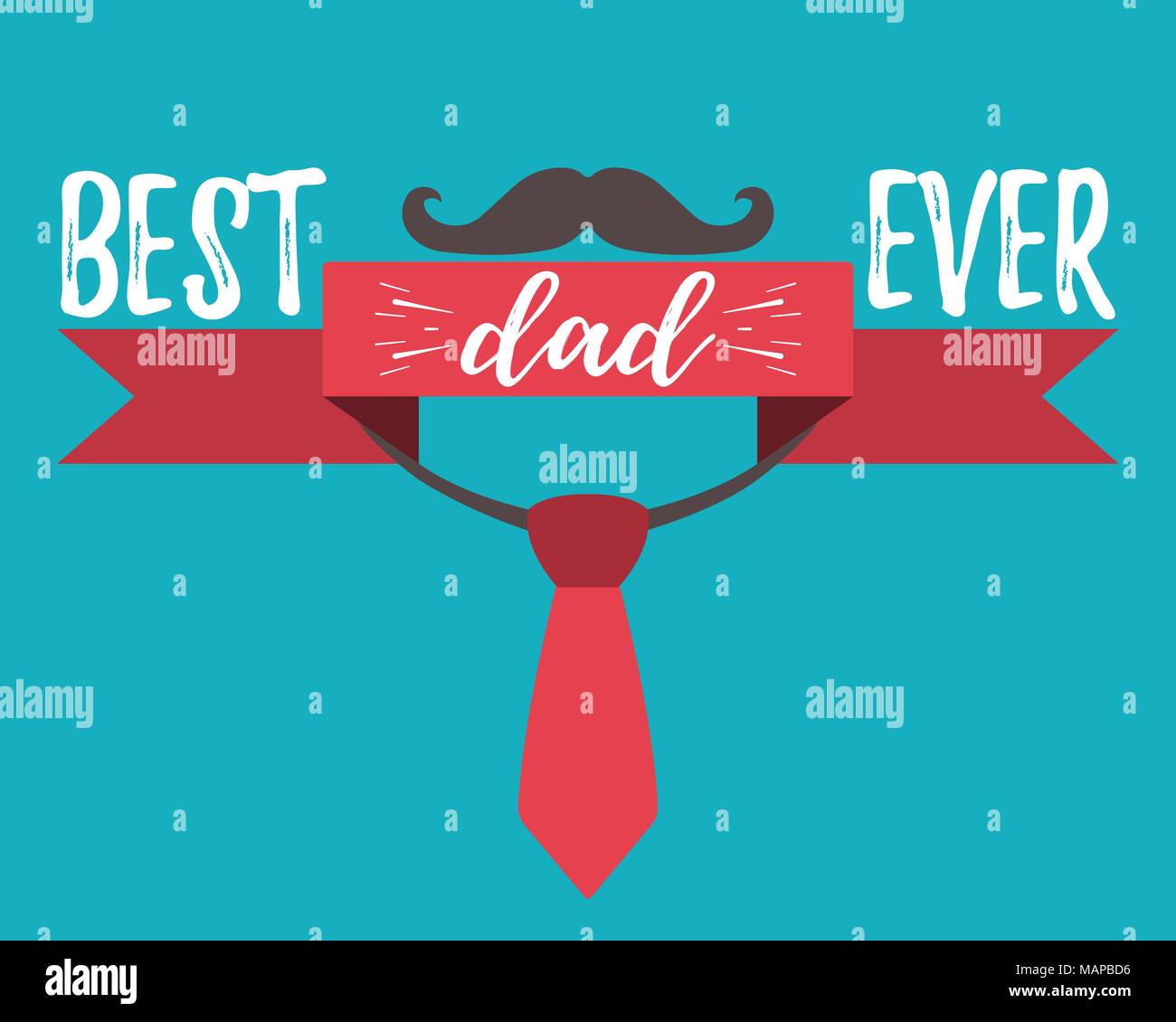 Der glückliche Vater Tag Banner und Giftcard. Beste Papa Poster im Hintergrund. Vector Illustration. Stock Vektor