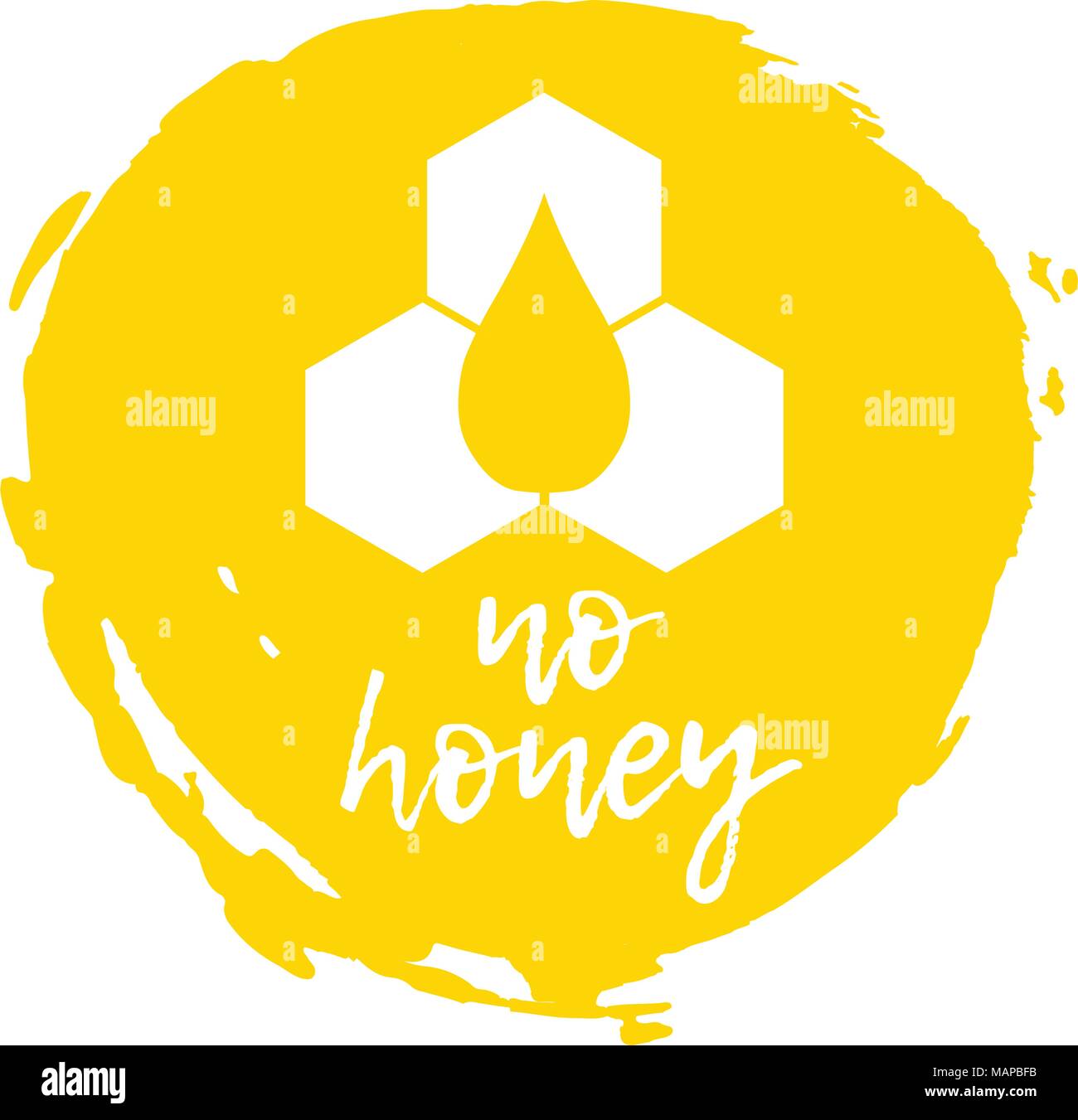 Kein Honig Label. Nahrungsmittelintoleranz Symbole. Vector Illustration. Stock Vektor
