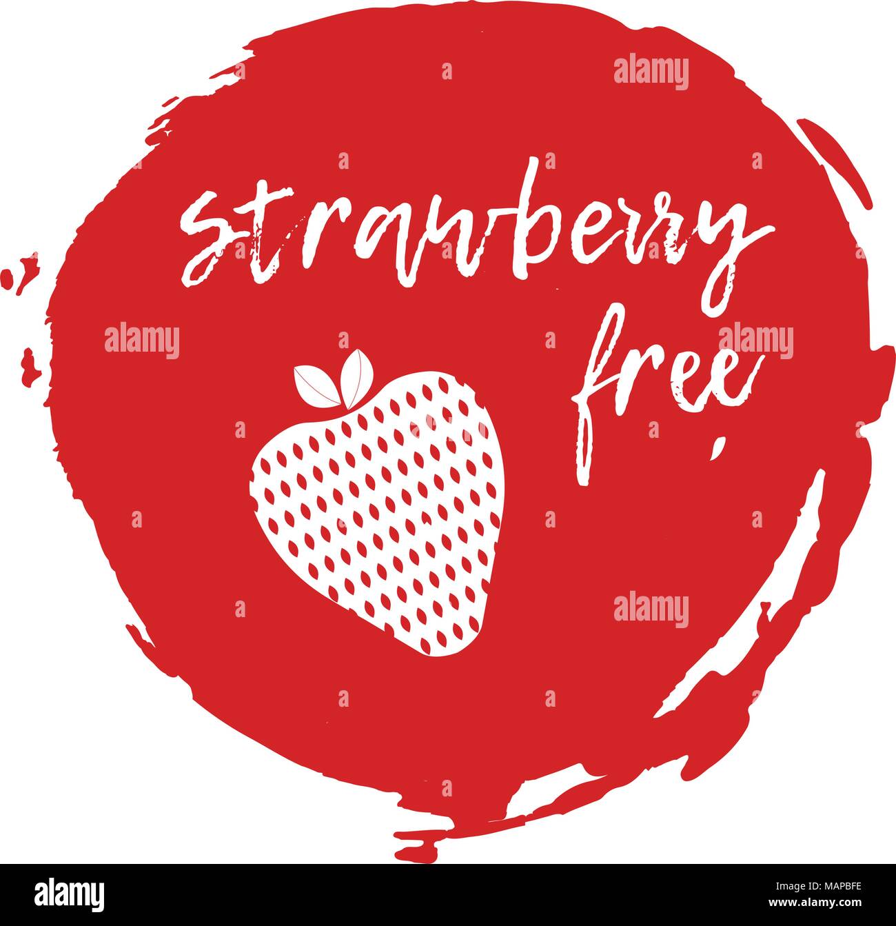 Erdbeere freien Label. Nahrungsmittelintoleranz Symbole. Vector Illustration. Stock Vektor