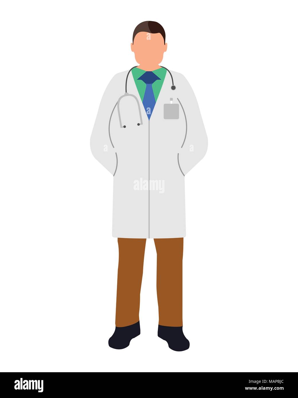 Arzt Flachbild-Symbol. Service 911. Cartoon Vector Illustration. Stock Vektor