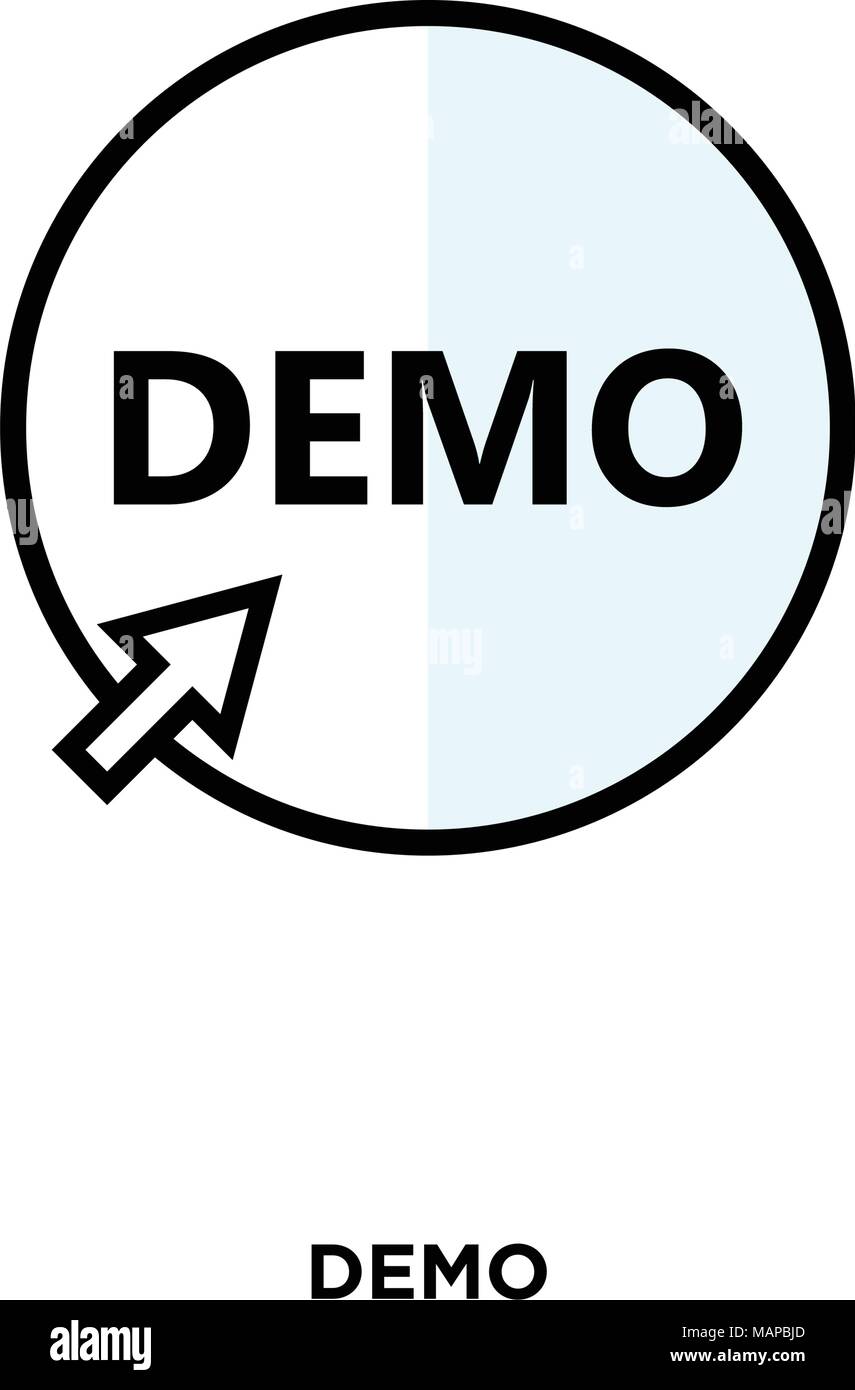 Demo Symbol auf weißem Hintergrund für Ihre Web isoliert, mobile und app Design Stock Vektor