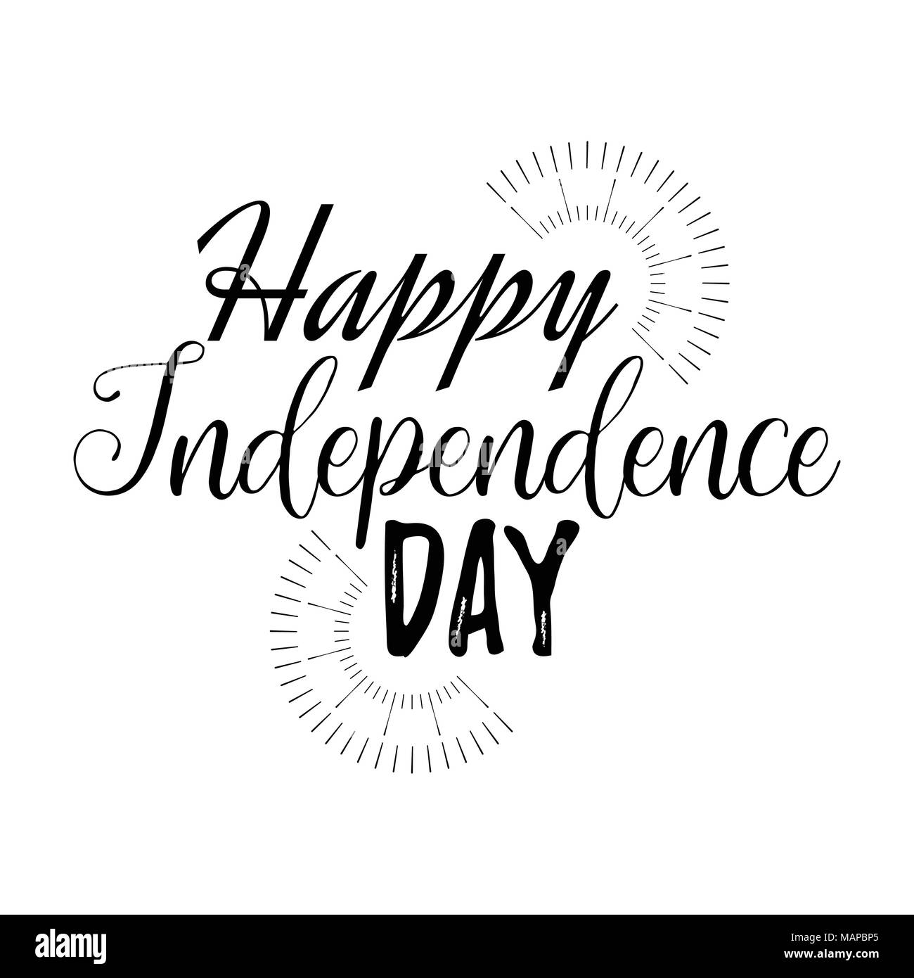 Happy Independence Day Grußkarte mit der Schriftart. Vector Illustration. Stock Vektor