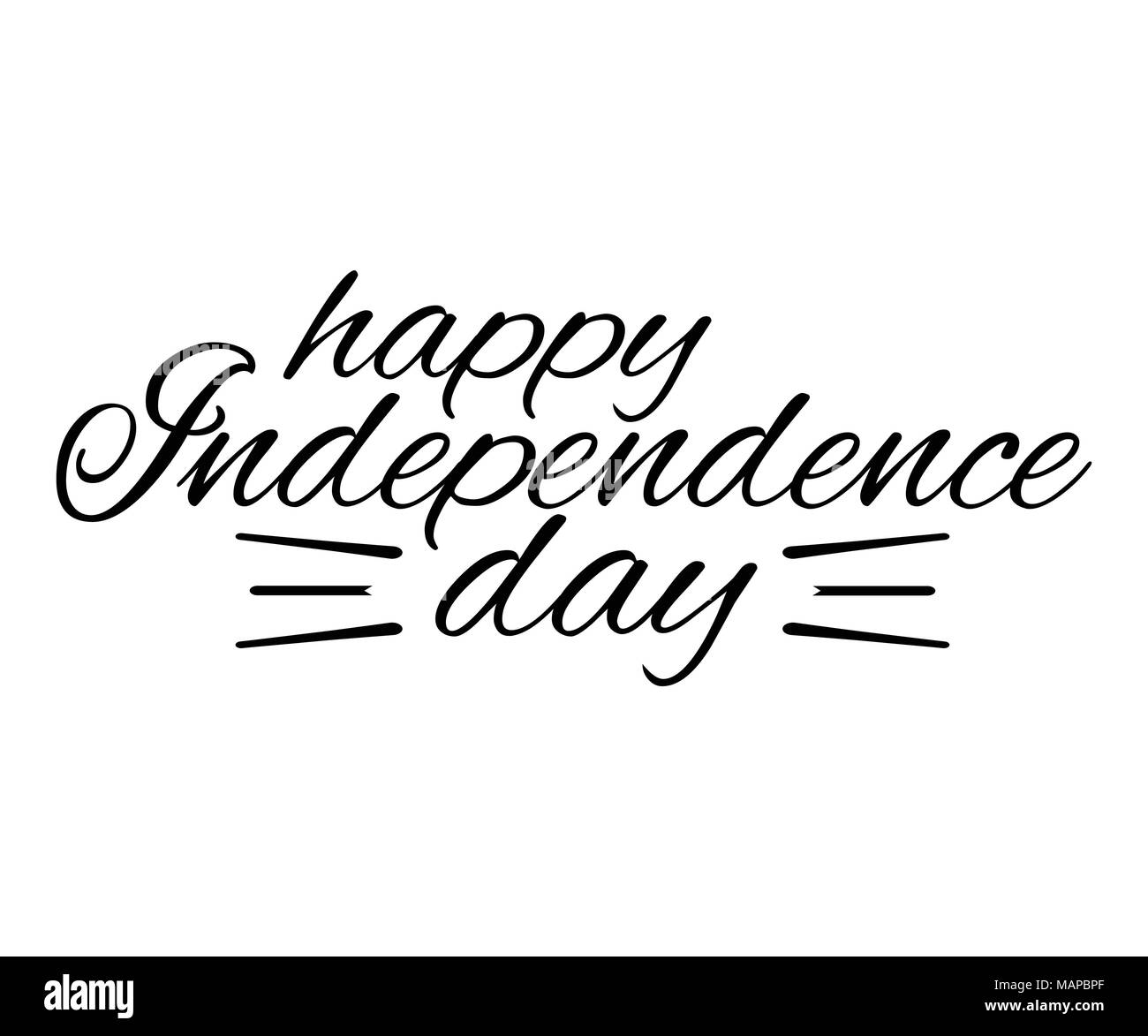 Happy Independence Day Grußkarte mit der Schriftart. Vector Illustration. Stock Vektor