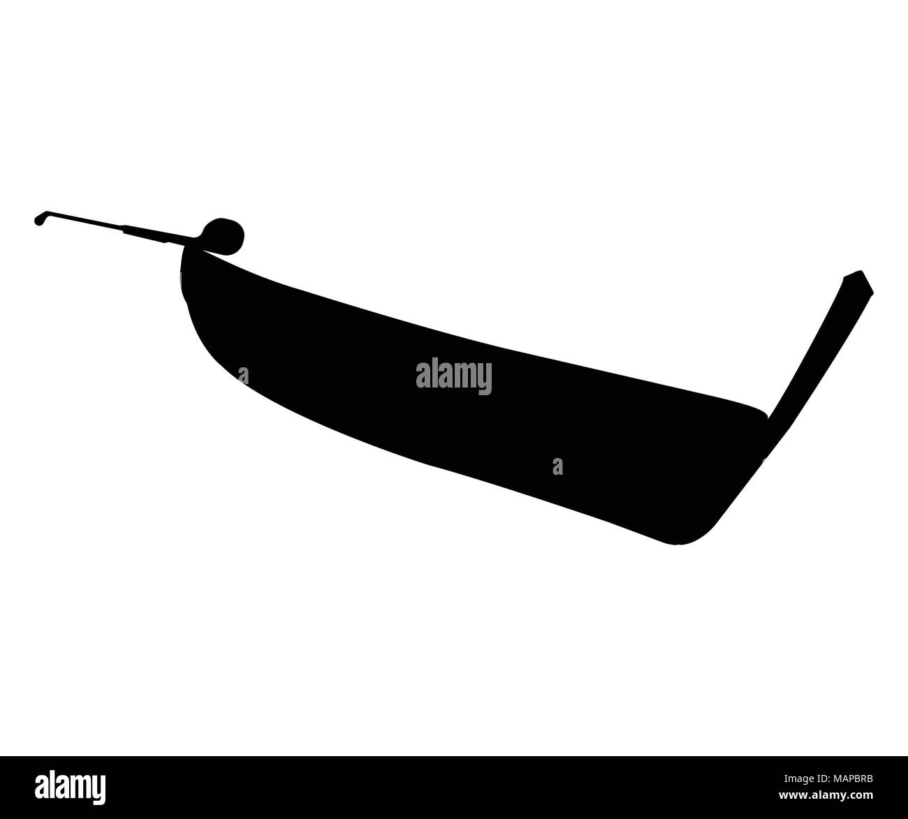 Pirogue flachbild Symbol und Zeichen. Silhouette Vector Illustration. Stock Vektor