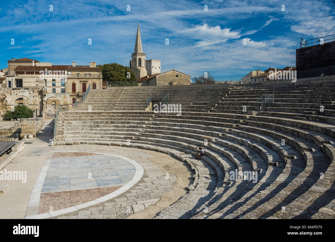 Alte Römische Theater in Arles, Frankreich Stockfoto