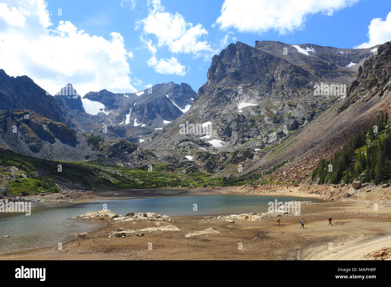 Menschen Wandern Unter Shoshoni Peak Im Colorado Indian Peaks Wilderness Der Rocky Mountains Stockfotografie Alamy