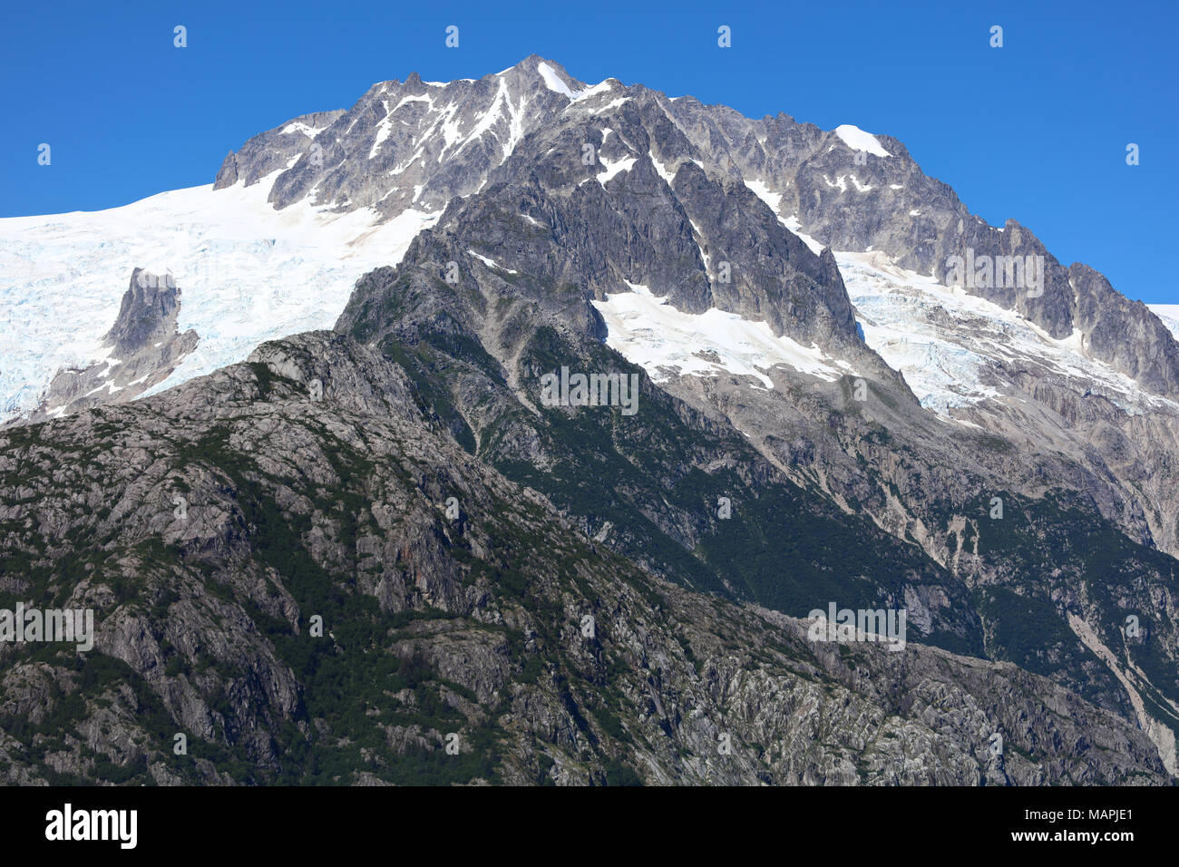 Alaska coastal Gletscher und Berge im Kenai Fjords National Park Stockfoto
