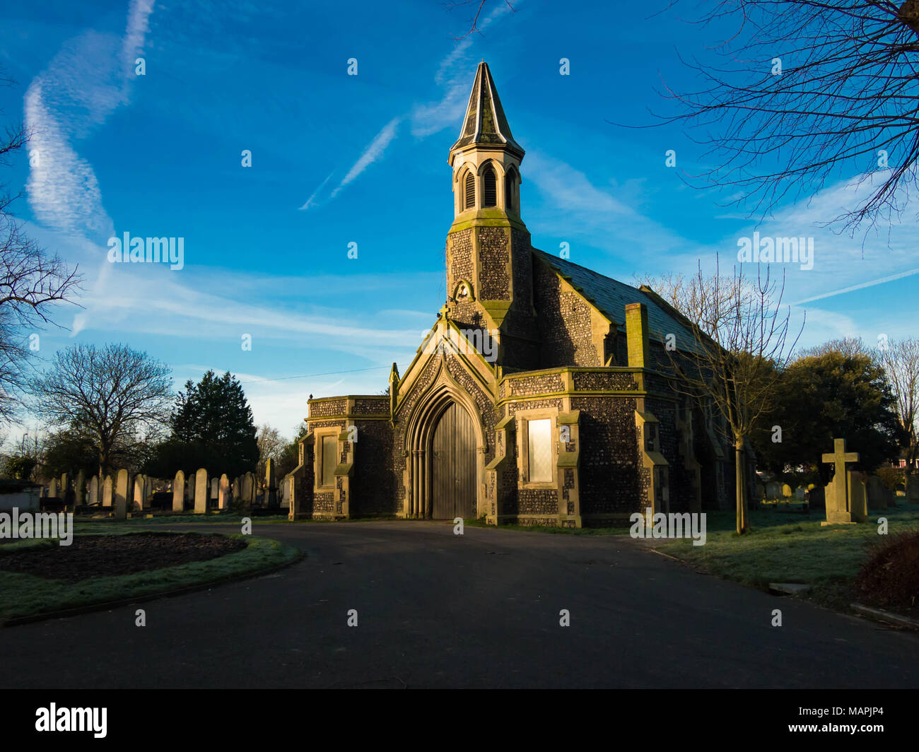 Eine Kapelle in Kingston Friedhof, Portsmouth, England Stockfoto