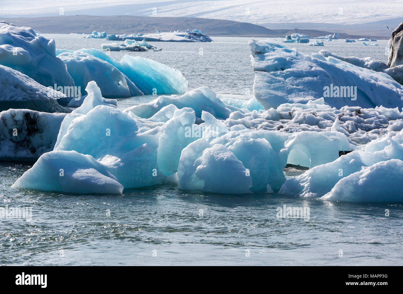 Gletscherlagune Jökulsárlón, Island Stockfoto