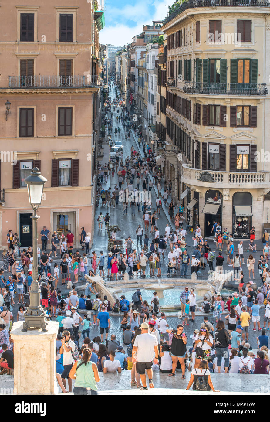 Am Fuße des Piazza di Spagna. Rom, Italien Stockfoto