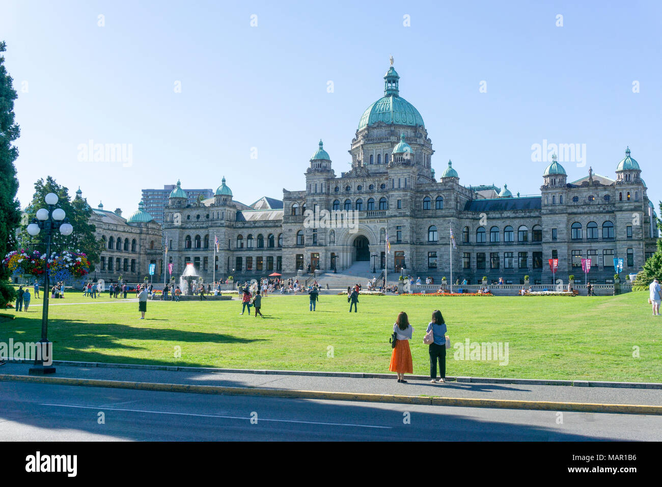 British Columbia Gesetzgebung Gebäude in Victoria, British Columbia, Kanada, Nordamerika Stockfoto
