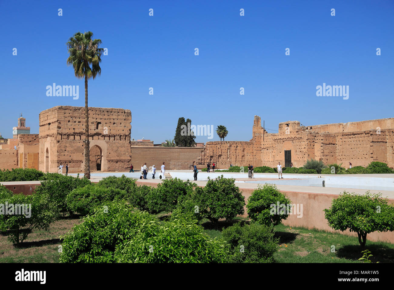 El Badi Palast (Badii Palace) (Badia Palast), die Unvergleichliche Palace, 16. Jahrhundert, Marrakesch (Marrakesch), Marokko, Nordafrika, Afrika Stockfoto