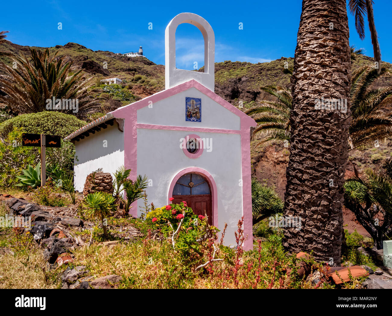 Kapelle in der Nähe des Roque Bermejo, Anaga, Teneriffa, Kanarische Inseln, Spanien, Europa Stockfoto
