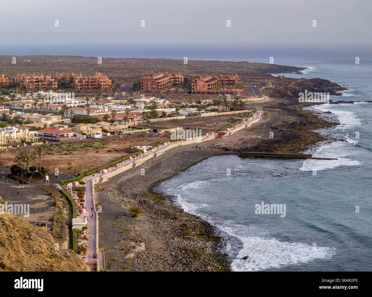 Palm-Mar, Erhöhte Ansicht, Teneriffa, Kanarische Inseln, Spanien, Atlantik, Europa Stockfoto