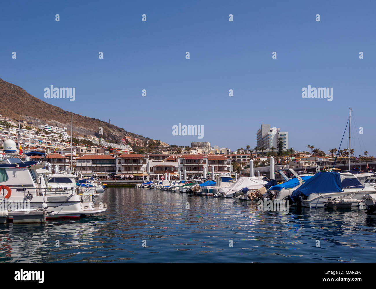 Port in Acantilados de Los Gigantes, Teneriffa, Kanarische Inseln, Spanien, Atlantik, Europa Stockfoto