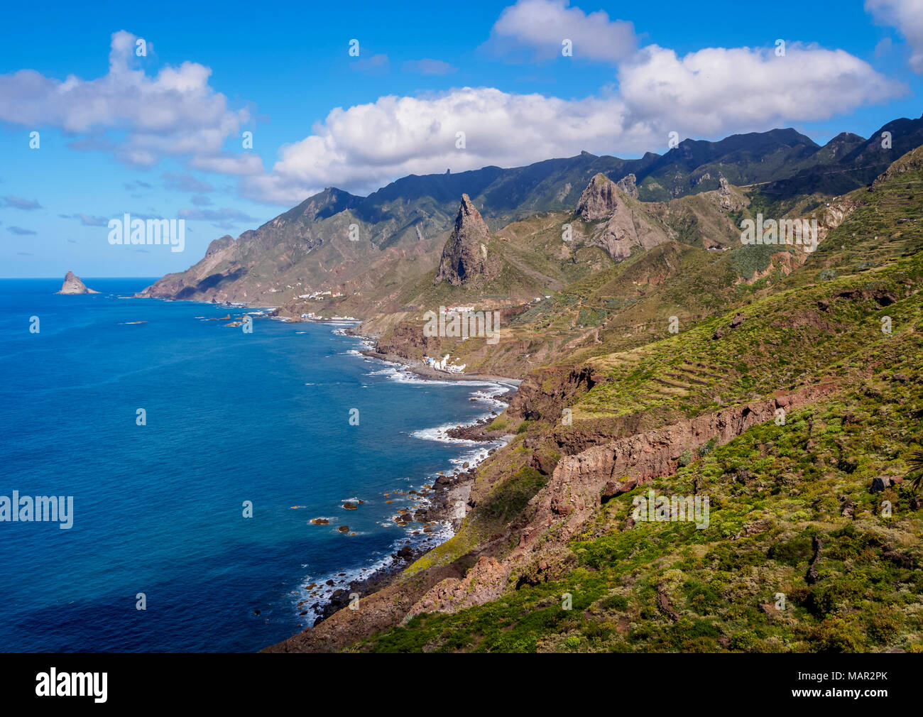 Landschaft der Küste in der Nähe von Taganana, Anaga ländlichen Park, Teneriffa, Kanarische Inseln, Spanien, Atlantik, Europa Stockfoto