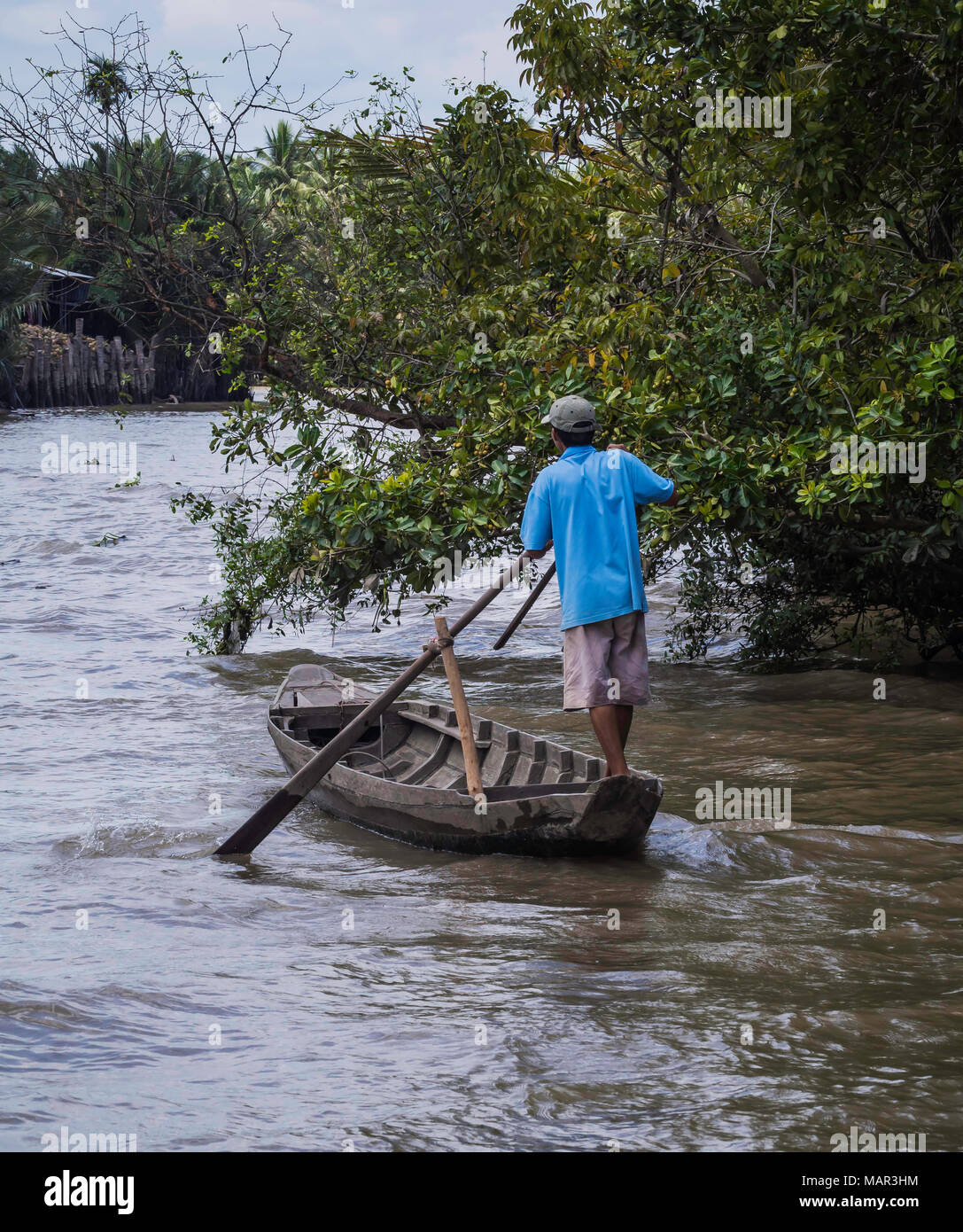 Das Leben entlang des Mekong Delta Stockfoto