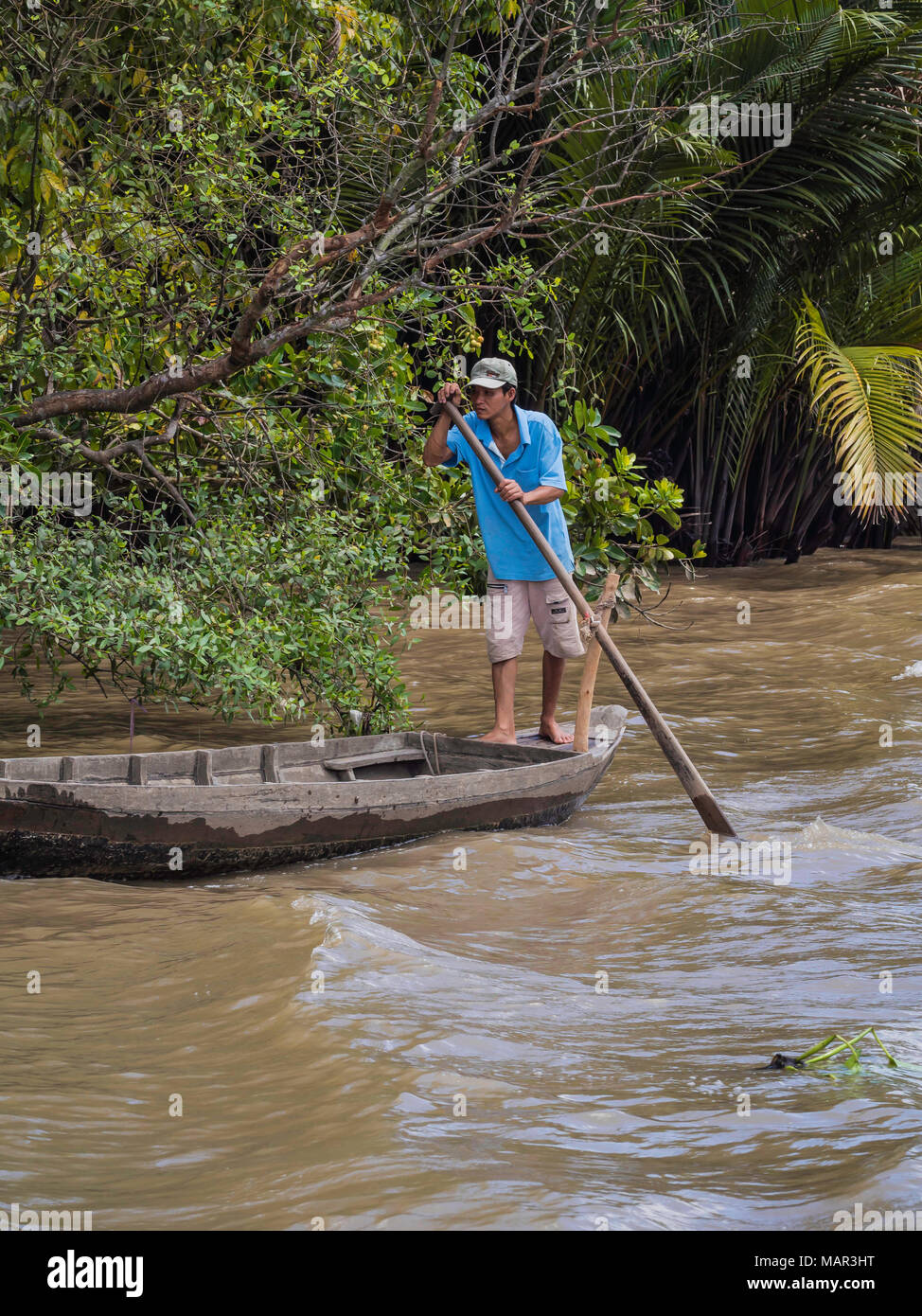 Das Leben entlang des Mekong Delta Stockfoto
