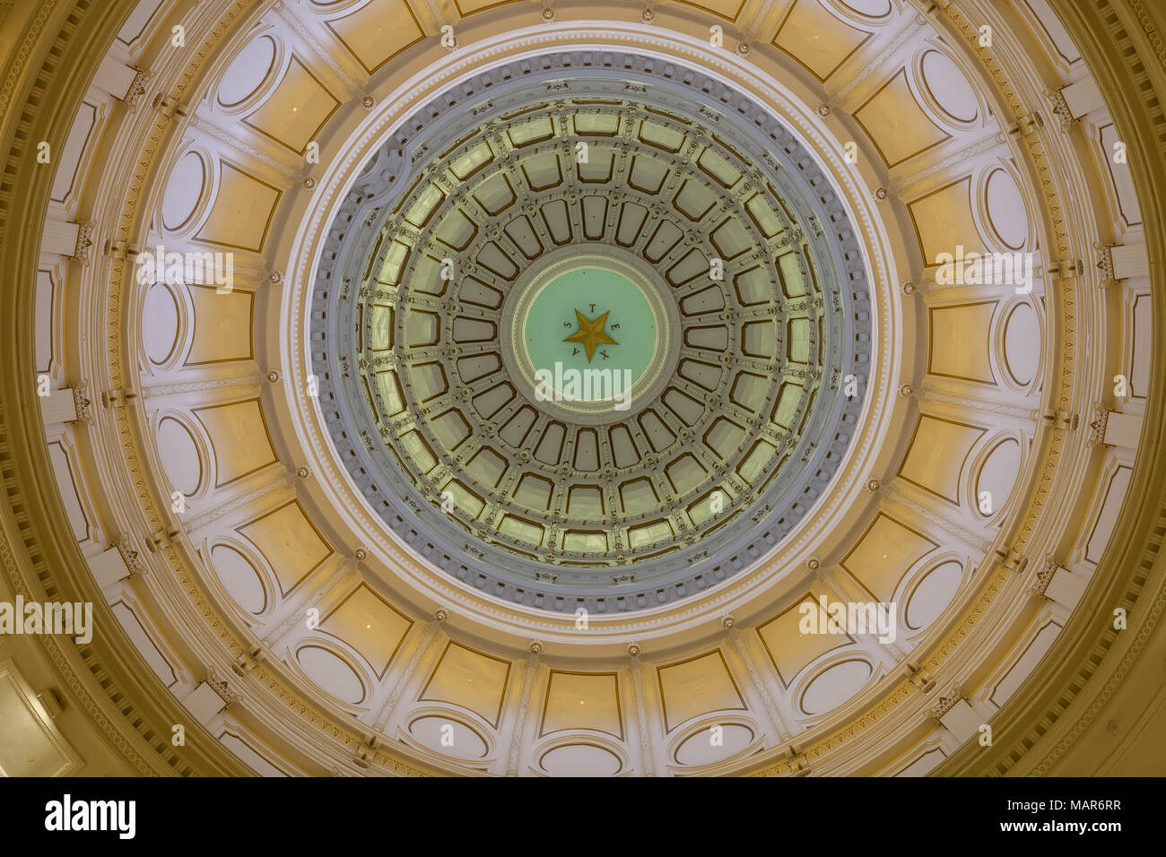 Blick in das Innere des Texas State Capitol in der Innenstadt von Austin entfernt Stockfoto