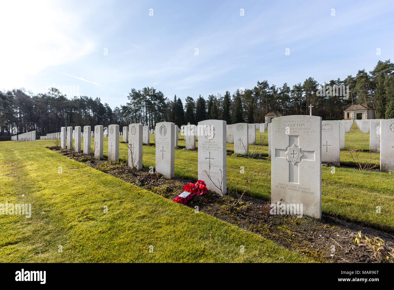 Britische Soldatenfriedhof in Becklingen, Deutschland Stockfoto