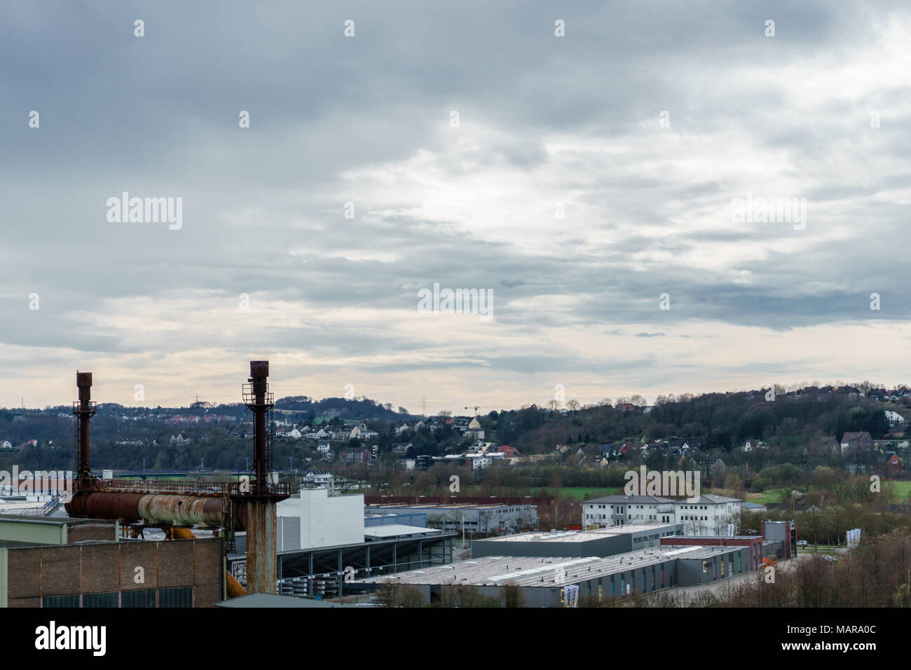 Blick über das Ruhrgebiet in Hattingen Stockfoto