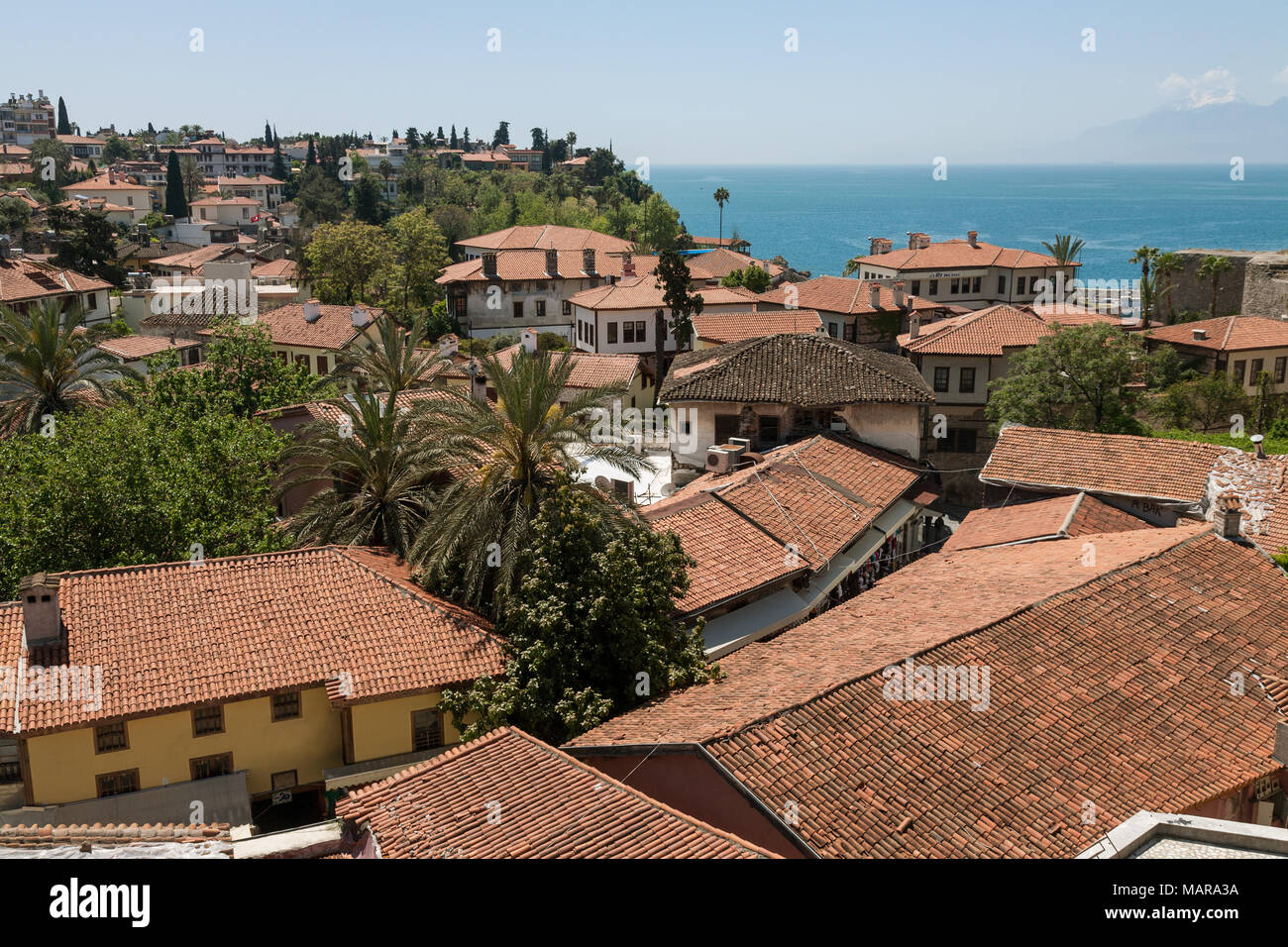 Dächer der Altstadt Kaleici, Antalya, Türkei Stockfoto