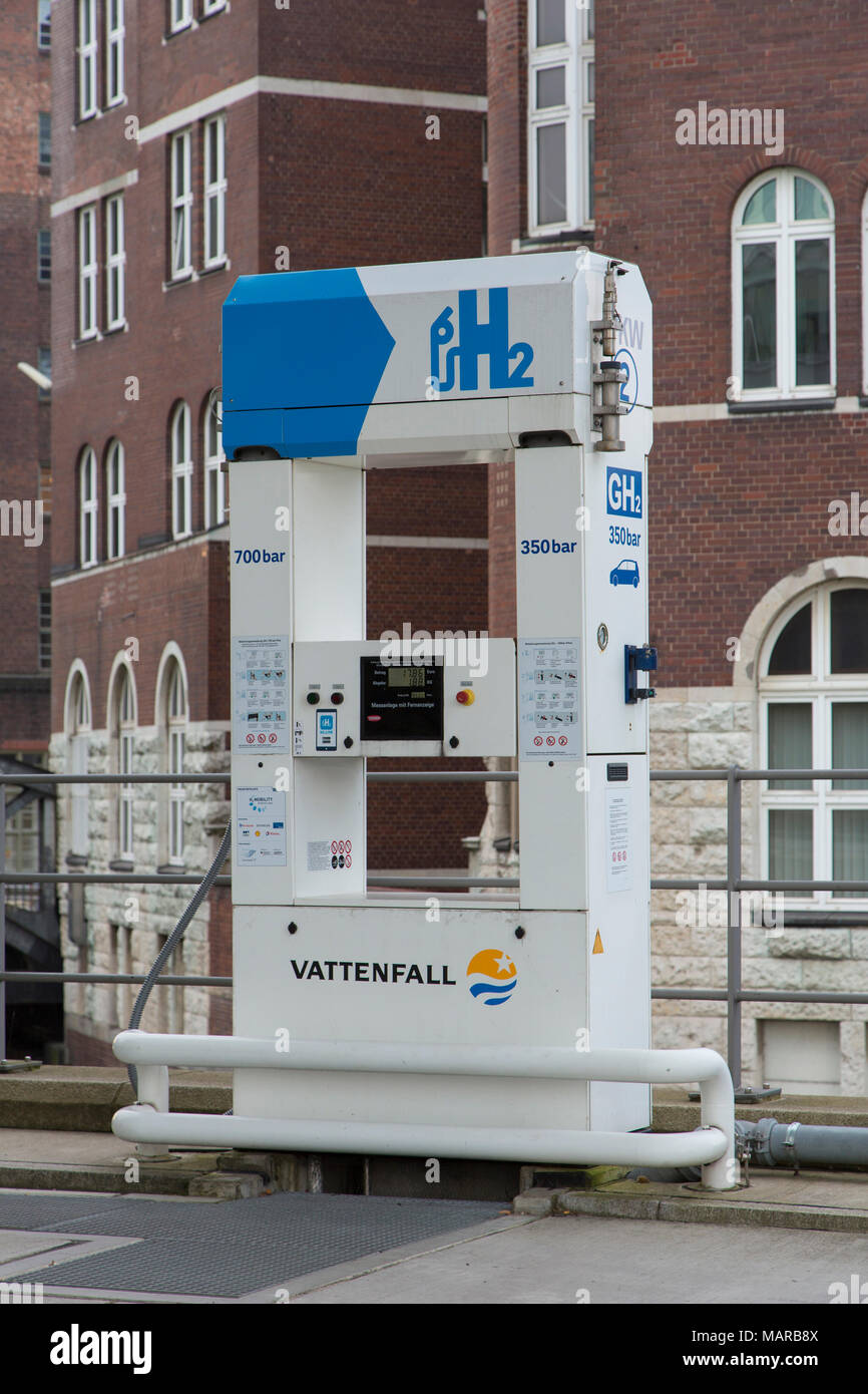 Wasserstoff-tankstelle. Hamburg, Deutschland Stockfoto