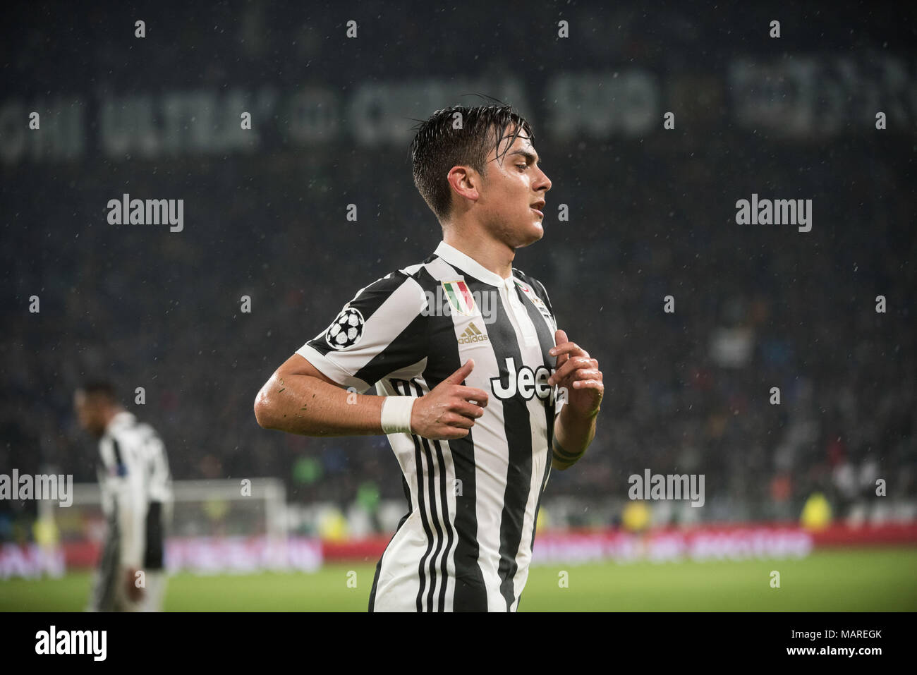 Turin, Italien. 03 Apr, 2018. Paulo Dybala während der Champions League Spiel FC Juventus vs Real Madrid. Real Madrid gewann 0-3 bei der Allianz Stadion, in Turin, Italien 3 2018 Credit: Alberto Gandolfo/Pacific Press/Alamy leben Nachrichten Stockfoto