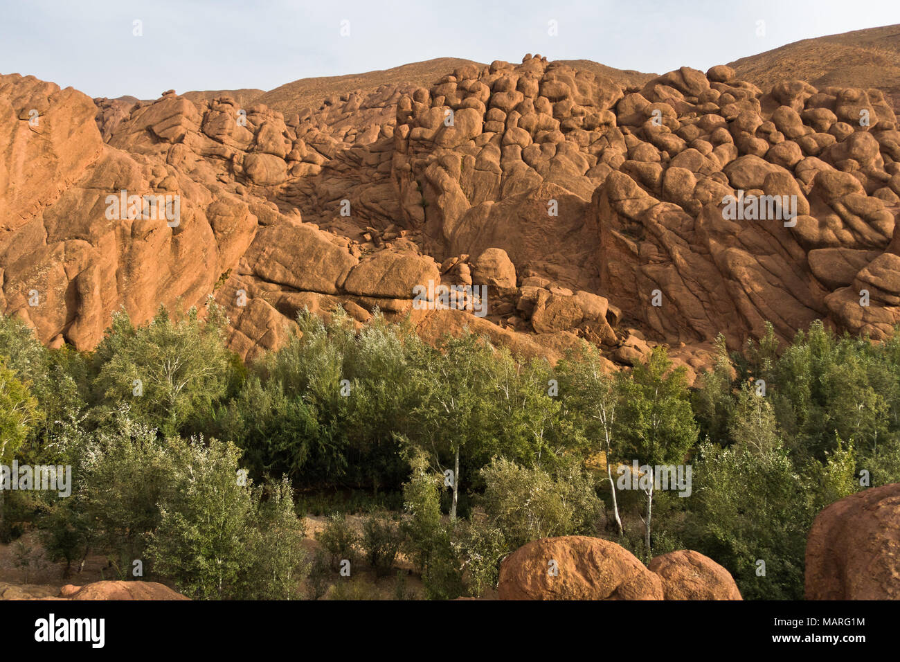 Felsige Landschaft an der Spitze der Dadas Schlucht in Marokko Stockfoto