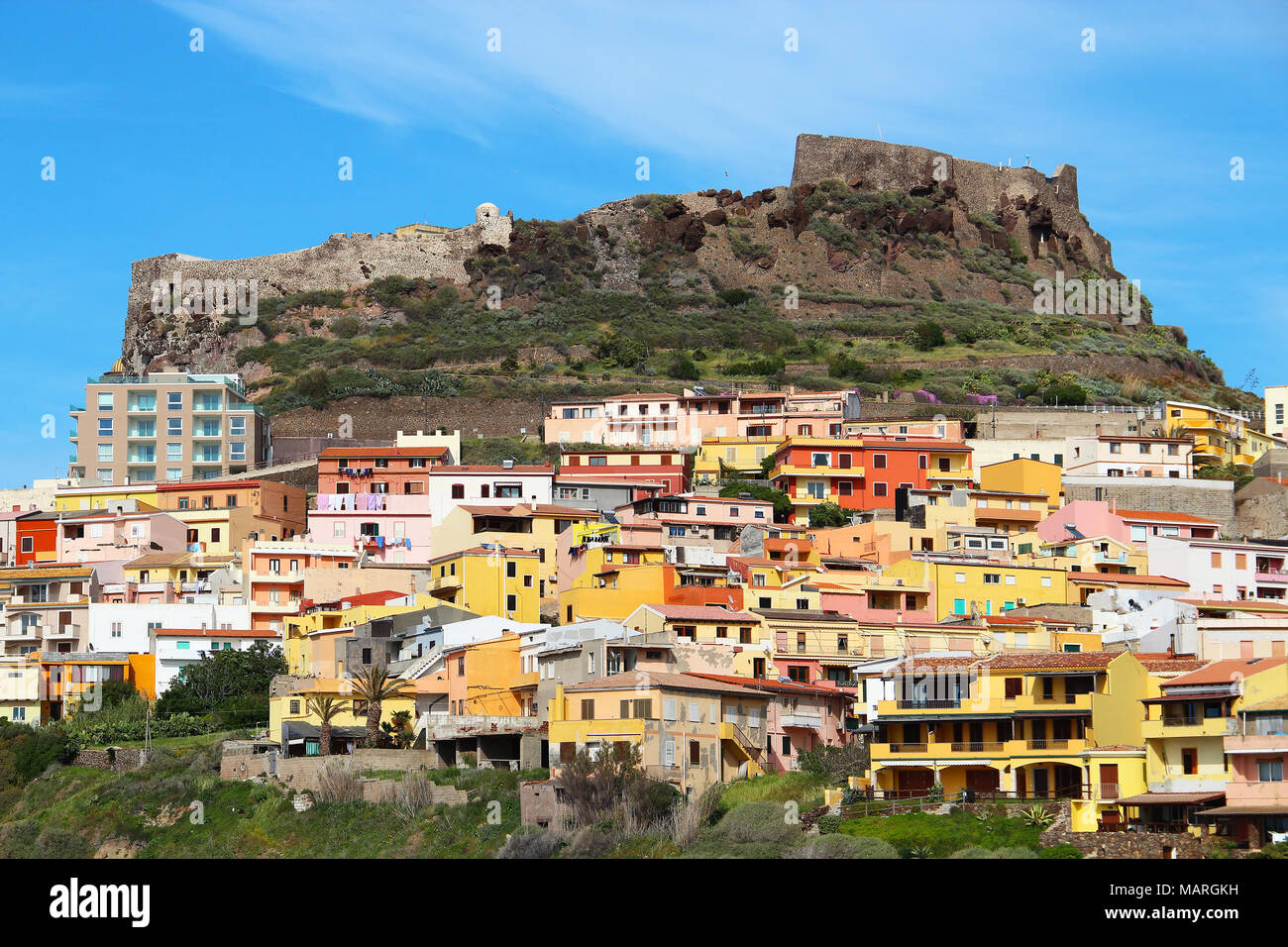 Mittelalterliche Stadt Castelsardo auf Sardinien, Italien Stockfoto