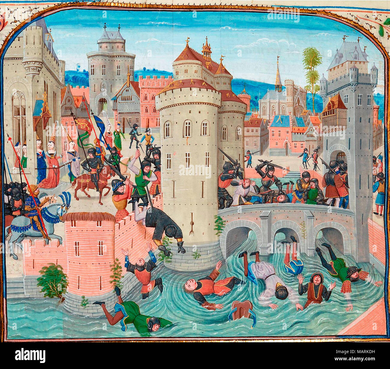 Niederlage der Jacquerie vom 9. Juni 1358 Stockfoto