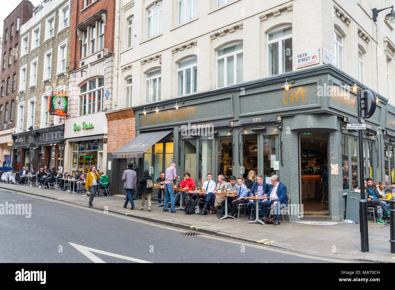 Bars und Restaurants in Soho, London, UK Stockfoto