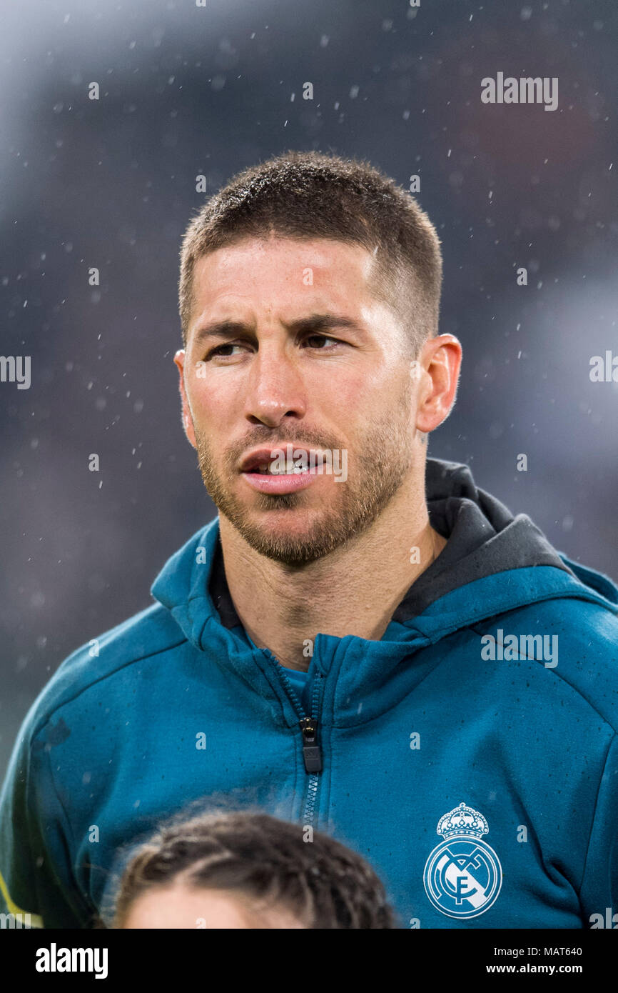 sergio ramos garcia von real madrid im viertel der uefa champions