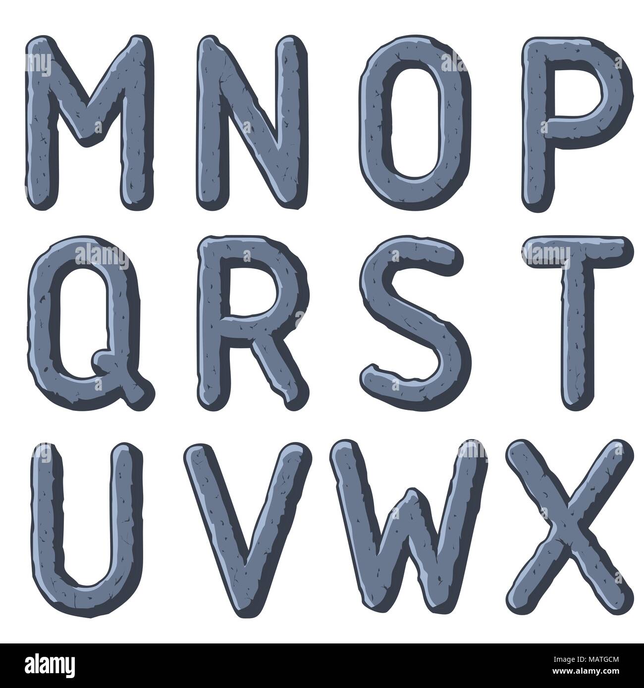 Stein geschnitzte Buchstaben Stock Vektor