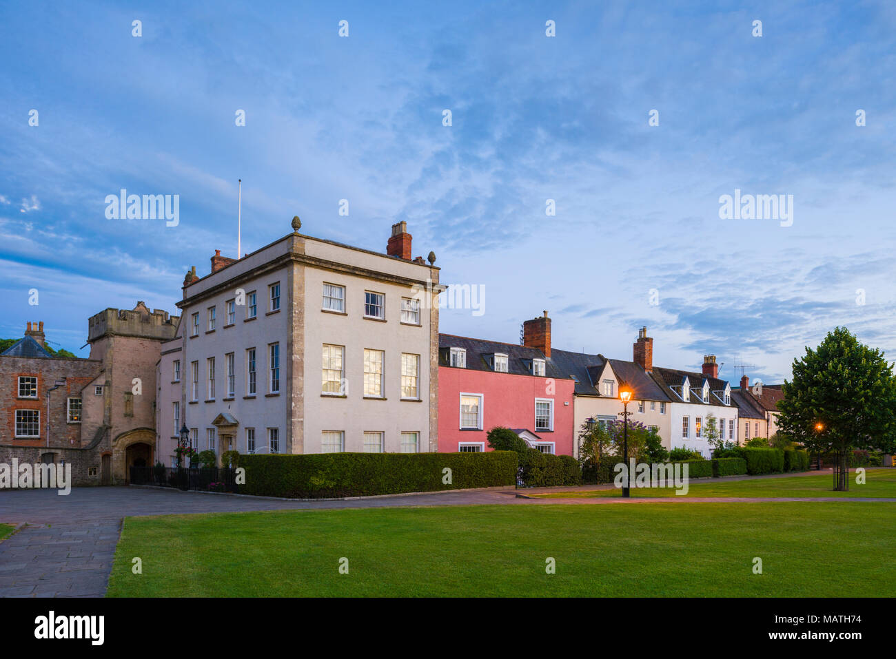 Die Kathedrale von Grün in der Stadt der Brunnen in Somerset, England. Stockfoto