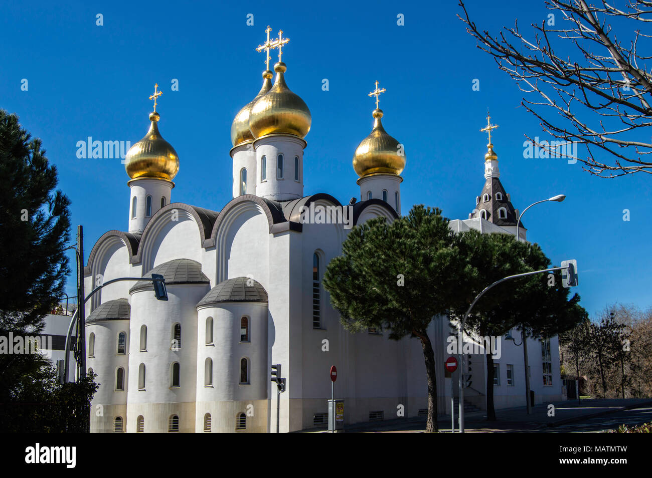 Russisch-orthodoxe Kirche von Santa Maria Magdalena in Madrid. Spanien Europa. Stockfoto