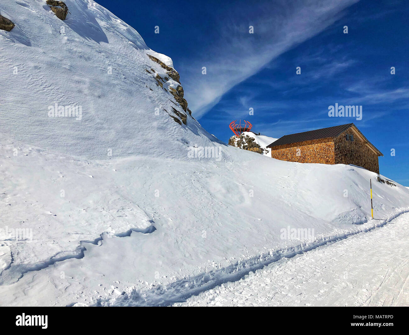 Winterlandschaft im Skigebiet, Bad Hofgastein, Österreich. Stockfoto