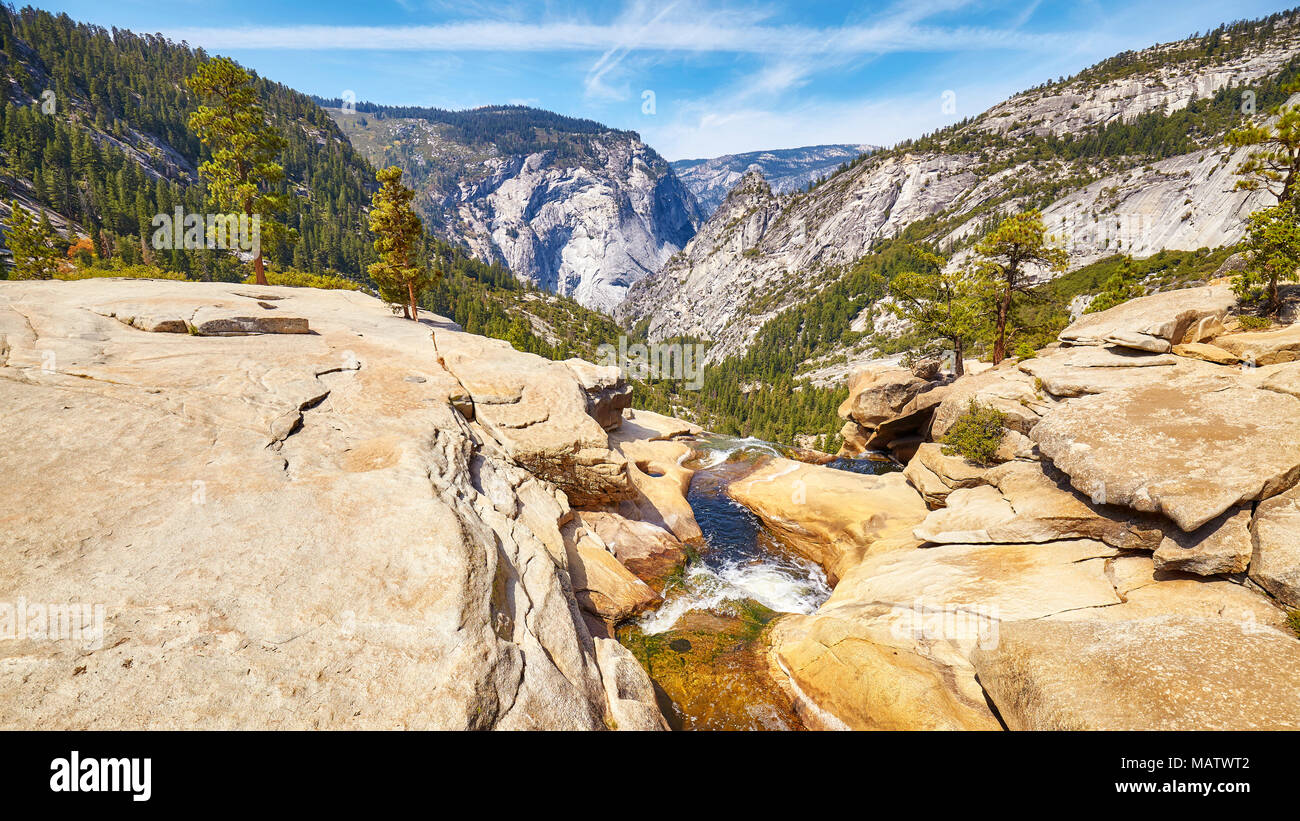 Panoramablick auf den Yosemite National Park, Kalifornien, USA. Stockfoto