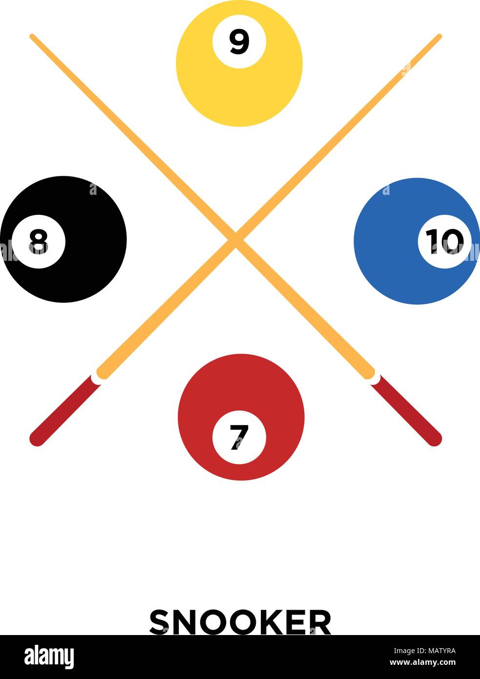 Snooker Symbol auf weißem Hintergrund für Ihre Web isoliert, mobile und app Design Stock Vektor