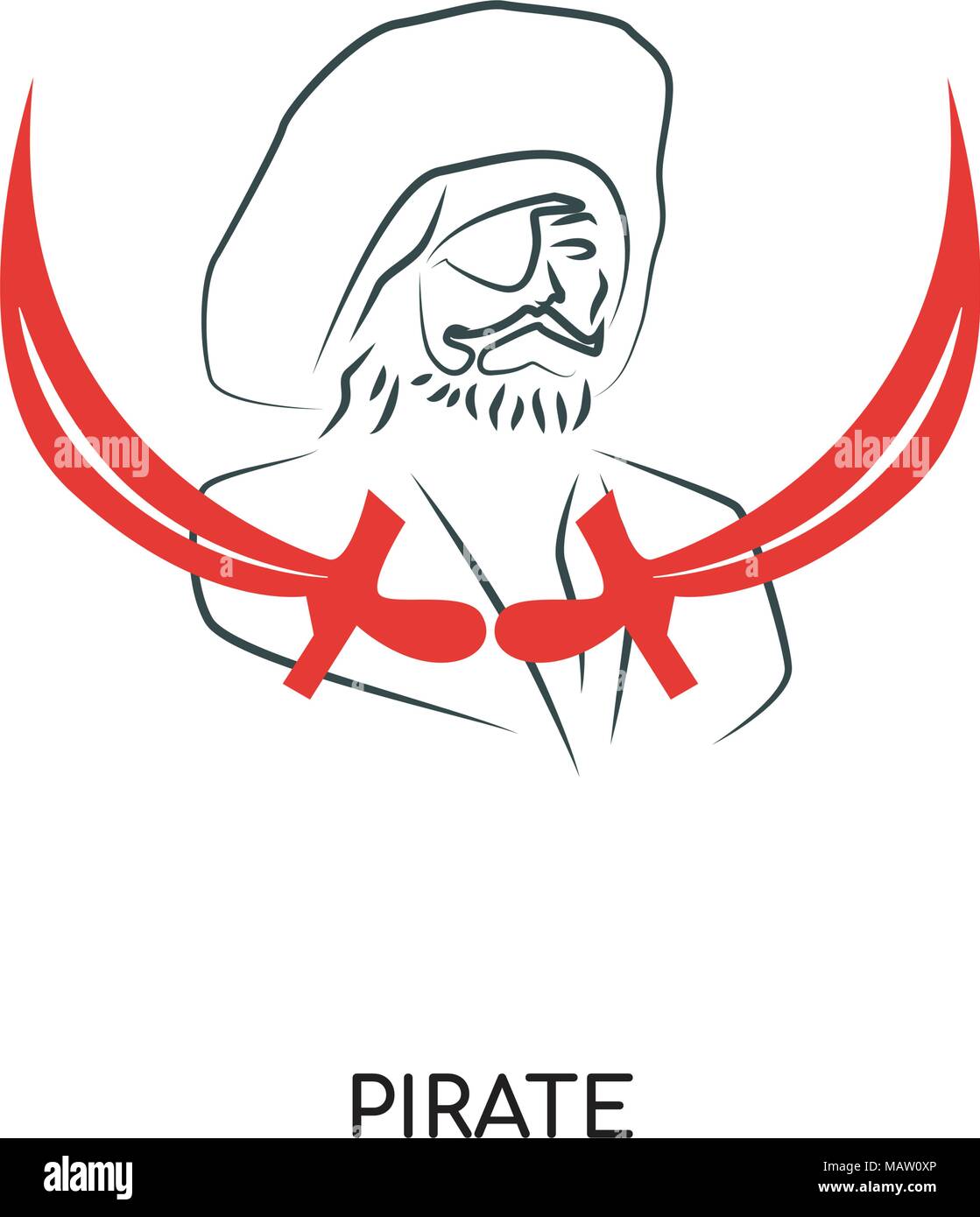 Pirate logo Bild auf weißem Hintergrund für Ihre Web isoliert, mobile und app Design Stock Vektor