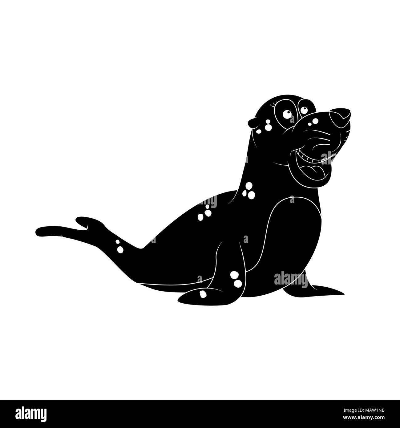 Cartoon Dichtung Silhouette auf weißem Hintergrund Stock Vektor