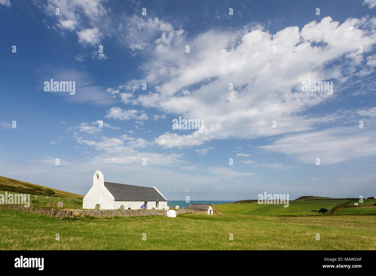 Mwnt Kirche Ceredigion Wales UK Stockfoto